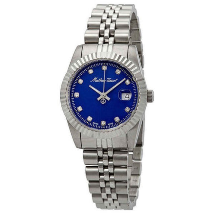 Orologio da donna Mathey-Tissot Mathy III in acciaio inossidabile con quadrante blu al quarzo D810ABU
