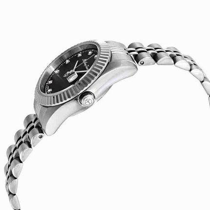 Orologio da donna Mathey-Tissot Mathy III in acciaio inossidabile con quadrante nero al quarzo D810AN