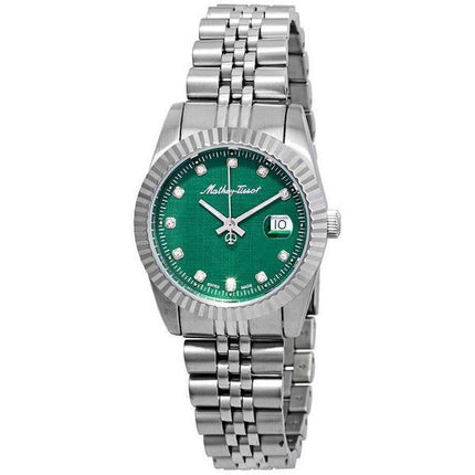Orologio da donna Mathey-Tissot Mathy III in acciaio inossidabile con quadrante verde al quarzo D810AV