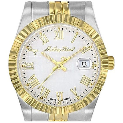 Orologio da donna Mathey-Tissot Mathy III Roman Two Tone in acciaio inossidabile con quadrante bianco al quarzo D810BBR