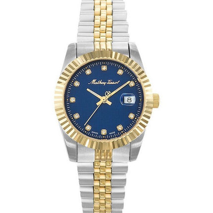 Orologio da donna Mathey-Tissot Mathy III bicolore in acciaio inossidabile quadrante blu al quarzo D810BBU