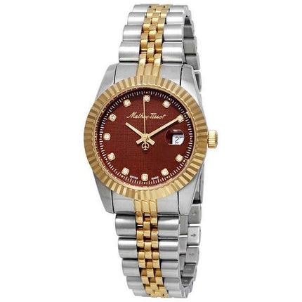 Orologio da donna Mathey-Tissot Rolly III bicolore in acciaio inossidabile con quadrante marrone al quarzo D810BM