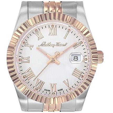 Orologio da donna Mathey-Tissot Mathy III Roman Two Tone in acciaio inossidabile con quadrante bianco al quarzo D810BRA