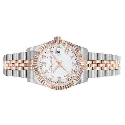 Orologio da donna Mathey-Tissot Mathy III Roman Two Tone in acciaio inossidabile con quadrante bianco al quarzo D810BRA