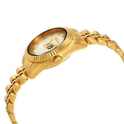 Orologio da donna Mathey-Tissot Mathy III tono oro in acciaio inossidabile quadrante bianco al quarzo D810PI