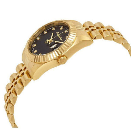 Orologio da donna Mathey-Tissot Mathy III tono oro in acciaio inossidabile quadrante nero al quarzo D810PDI