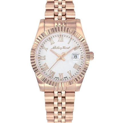 Orologio da donna Mathey-Tissot Mathy III Roman in oro rosa con quadrante bianco in acciaio inossidabile al quarzo D810PRA