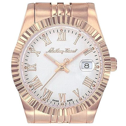 Orologio da donna Mathey-Tissot Mathy III Roman in oro rosa con quadrante bianco in acciaio inossidabile al quarzo D810PRA