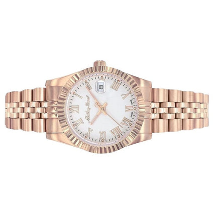 Orologio da donna Mathey-Tissot Mathy III Roman in oro rosa con quadrante bianco in acciaio inossidabile al quarzo D810PRA