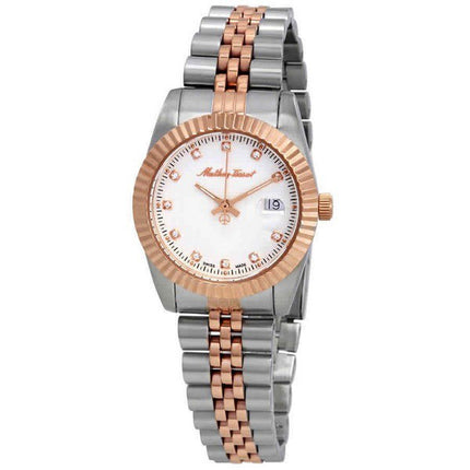 Orologio da donna Mathey-Tissot Mathy III bicolore in acciaio inossidabile con quadrante bianco al quarzo D810RA