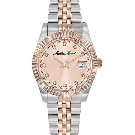 Orologio da donna Mathey-Tissot Mathy III in acciaio inossidabile bicolore con quadrante rosa al quarzo D810RSAL