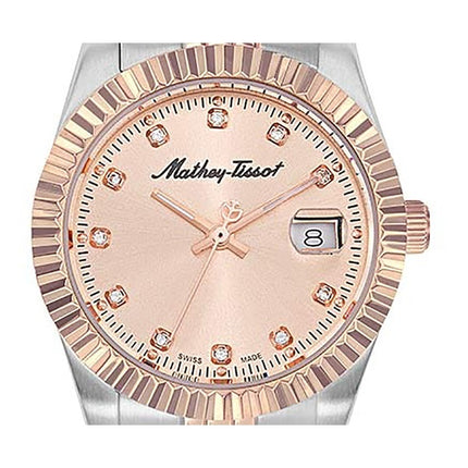 Orologio da donna Mathey-Tissot Mathy III in acciaio inossidabile bicolore con quadrante rosa al quarzo D810RSAL