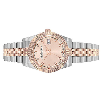 Orologio da donna Mathey-Tissot Mathy III in acciaio inossidabile bicolore con quadrante rosa al quarzo D810RSAL