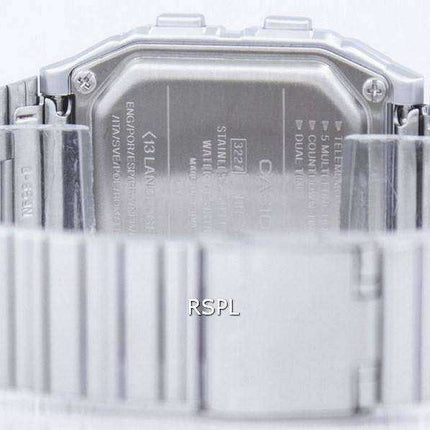Orologio da uomo Multi-Lingual Casio Digital 5 Alarm DB-380-1DF DB380-1DF Orologio da uomo