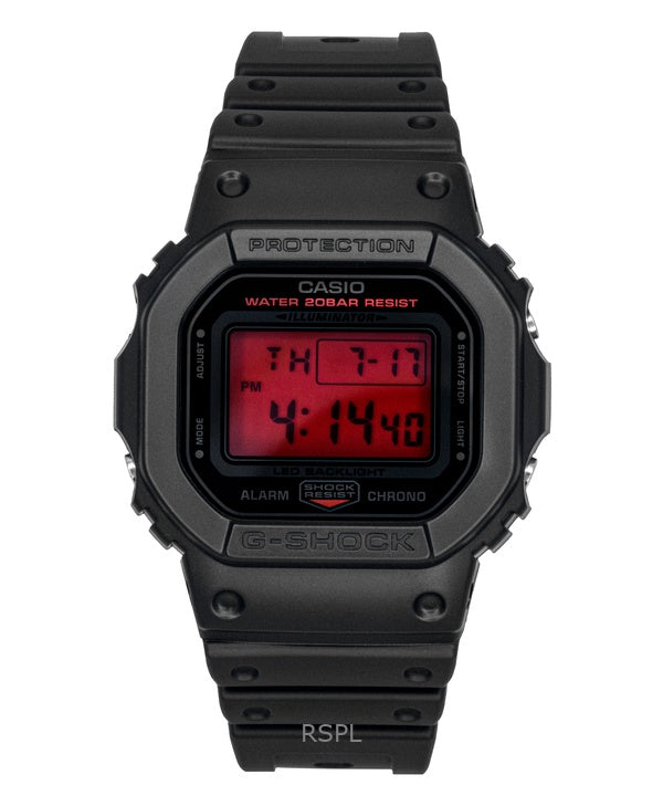 Orologio da uomo Casio Origin Digital con cinturino in resina al quarzo DW-5600BBR-1 200M