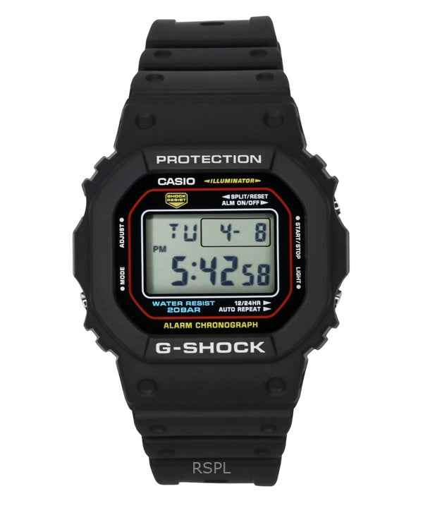 Orologio da uomo Casio G-Shock al quarzo in resina bio-based digitale DW-5600RL-1 200M