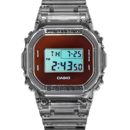 Casio G-Shock Orologio da uomo al quarzo con cinturino in resina traslucida grigio digitale DW-5600TLS-8 200M