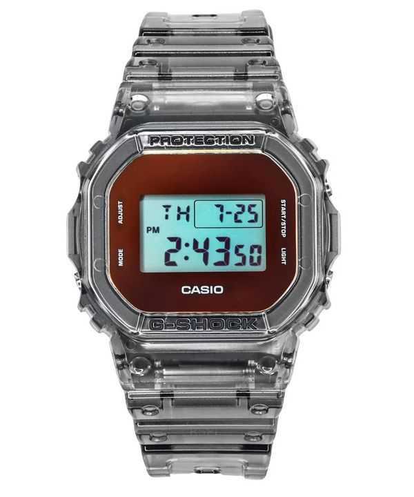 Casio G-Shock Orologio da uomo al quarzo con cinturino in resina traslucida grigio digitale DW-5600TLS-8 200M