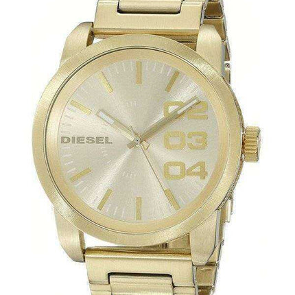 Orologio da uomo DZ1466 con doppio diaframma in acciaio placcato oro giallo di Franchise Diesel