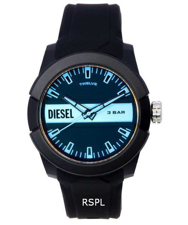 Orologio da uomo Diesel Double Up cinturino in silicone quadrante multicolore DZ1982 al quarzo