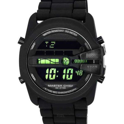 Orologio da uomo Diesel Master Chief Digital con cinturino in silicone quadrante nero al quarzo DZ2158