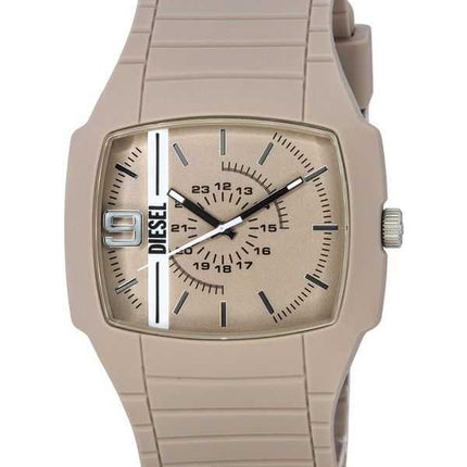 Orologio da uomo Diesel Cliffhanger 2.0 con cinturino in silicone quadrante beige al quarzo DZ2167