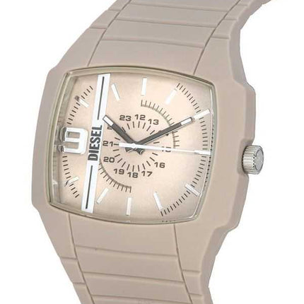 Orologio da uomo Diesel Cliffhanger 2.0 con cinturino in silicone quadrante beige al quarzo DZ2167