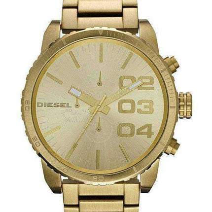 Orologio da uomo Diesel Double Down Gold Dial DZ4268 in acciaio inossidabile