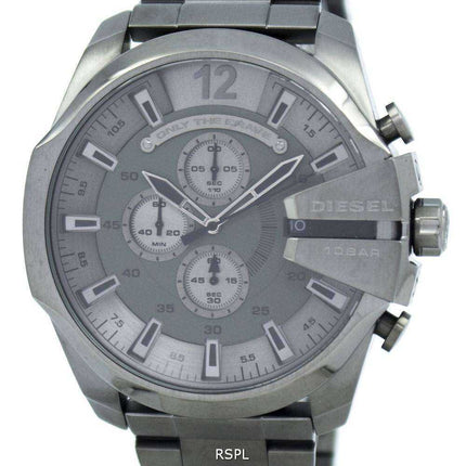 Diesel Mega Chief Quartz Cronografo quadrante grigio nero IP DZ4282 Orologio da uomo