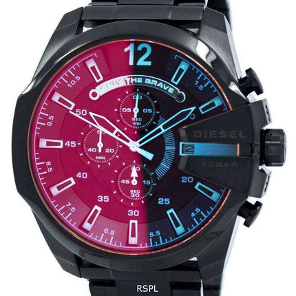 Orologio da uomo Diesel Mega Chief nero quadrante marrone placcato DZ4318