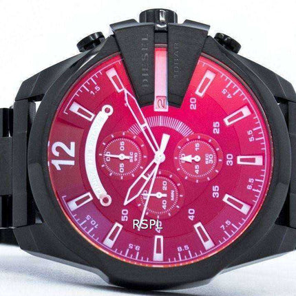 Orologio da uomo Diesel Mega Chief nero quadrante marrone placcato DZ4318
