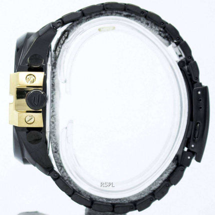 Diesel Mega Chief Quartz Cronografo quadrante nero nero IP DZ4338 Orologio da uomo