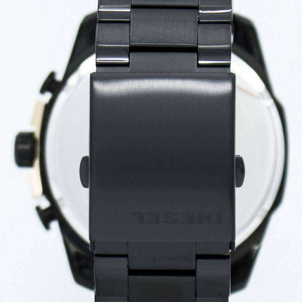 Diesel Mega Chief Quartz Cronografo quadrante nero nero IP DZ4338 Orologio da uomo