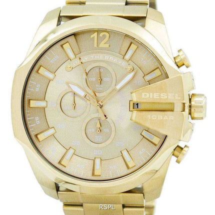 Orologio da uomo al quarzo diesel Mega Chief Chronograph Gold Tone DZ4360