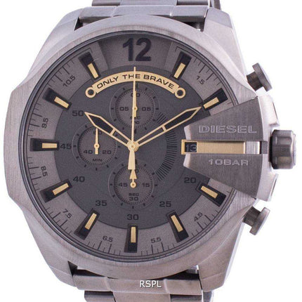 Orologio da uomo Diesel Mega Chief cronografo quadrante grigio acciaio inossidabile al quarzo DZ4466 100M