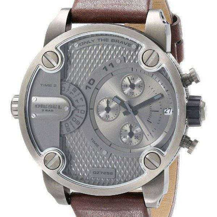 Orologio da uomo Diesel Little Daddy cronografo quadrante doppio DZ7258 grigio