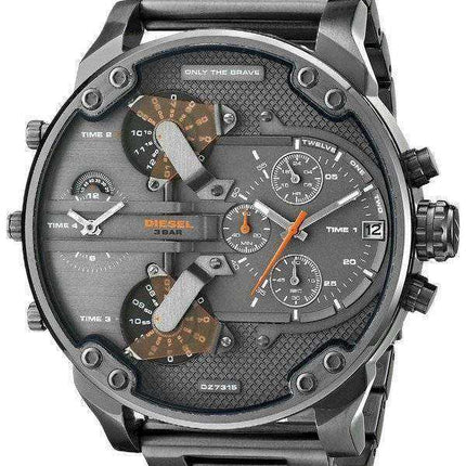 Diesel Daddies Gunmetal Cronografo cronotermostato quadrante a quattro fusi con quadrante DZ7315 Orologio da uomo