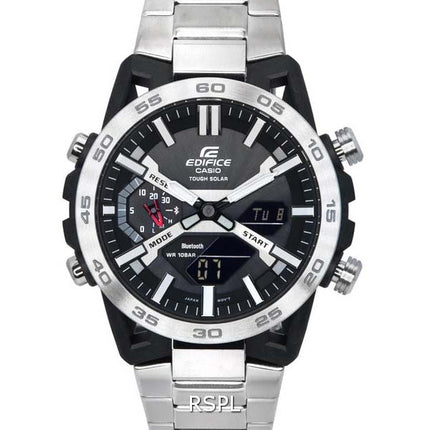 Orologio da uomo Casio Edifice Sospensione Mobile Link quadrante nero solare ECB-2000D-1A ECB2000D-1 100M