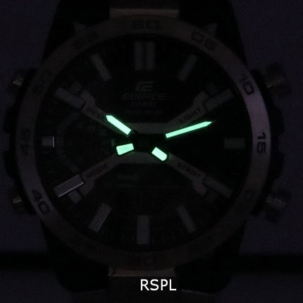 Orologio da uomo Casio Edifice Sospensione Mobile Link quadrante nero solare ECB-2000D-1A ECB2000D-1 100M