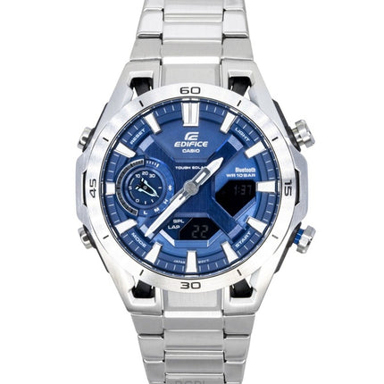 Orologio da uomo Casio Edifice analogico digitale in acciaio inossidabile con quadrante blu solare ECB-2300D-2A 100M