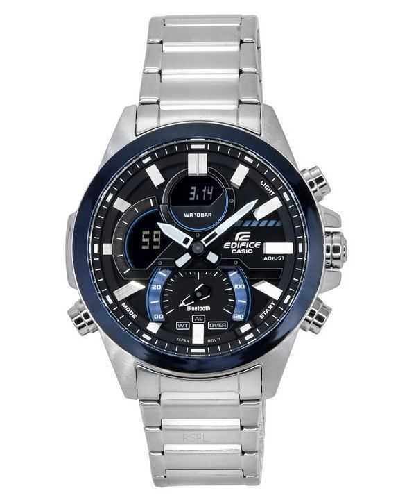 Casio Edifice Smartphone Link Analogico Digitale Quadrante Grigio Quarzo ECB-30DB-1A 100M Orologio da Uomo