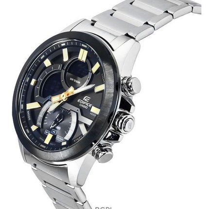 Casio Edifice Analog Digital Smartphone Link Acciaio inossidabile Quadrante nero Quarzo ECB-30DB-1A9 100M Orologio da uomo