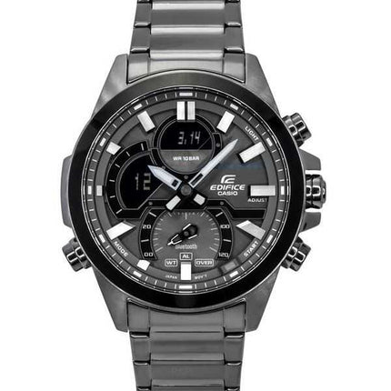 Casio Edifice Smartphone Link Modello Bluetooth Analogico Digitale Quadrante Grigio Quarzo ECB-30DC-1B 100M Orologio da Uomo