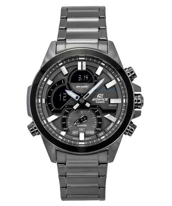 Casio Edifice Smartphone Link Modello Bluetooth Analogico Digitale Quadrante Grigio Quarzo ECB-30DC-1B 100M Orologio da Uomo