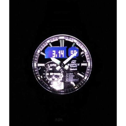 Casio Edifice Sospensione Smartphone Link Bluetooth Analogico Digitale Quadrante Nero Quarzo ECB-40BK-1A 100 Orologio da Uomo