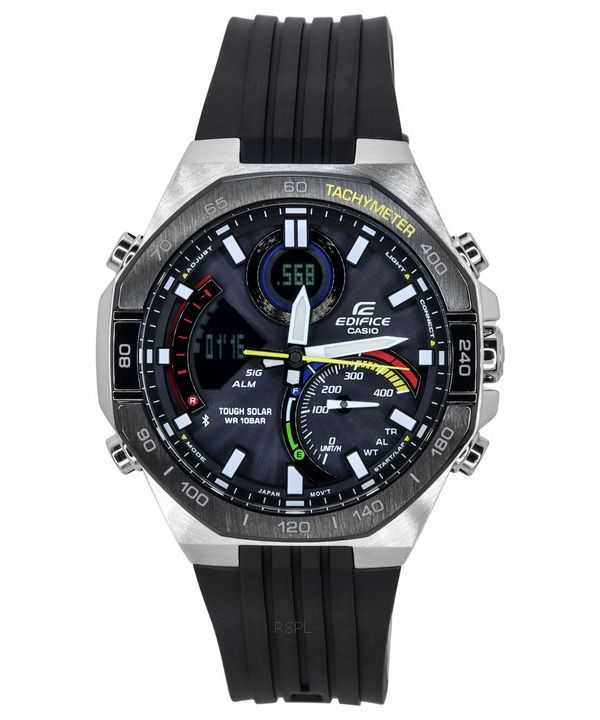 Orologio da uomo Casio Edifice analogico digitale mobile link quadrante nero Tough Solar ECB-950MP-1A 100M