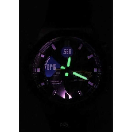Orologio da uomo Casio Edifice analogico digitale mobile link quadrante nero Tough Solar ECB-950MP-1A 100M