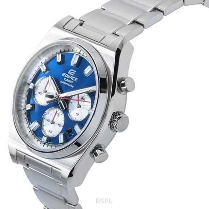 Casio Edifice Analog Cronografo Acciaio Inossidabile Quadrante Blu Quarzo EFB-730D-2AV 100M Orologio da Uomo
