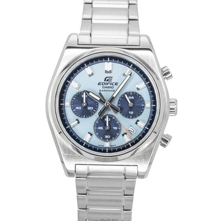 Orologio da uomo Casio Edifice Analog Standard Cronografo in acciaio inossidabile con quadrante blu al quarzo EFB-730D-2BV 100M