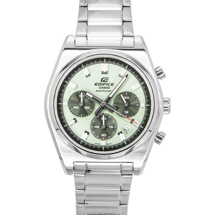 Orologio da uomo Casio Edifice Analog Standard Cronografo in acciaio inossidabile con quadrante verde al quarzo EFB-730D-3AV 100M
